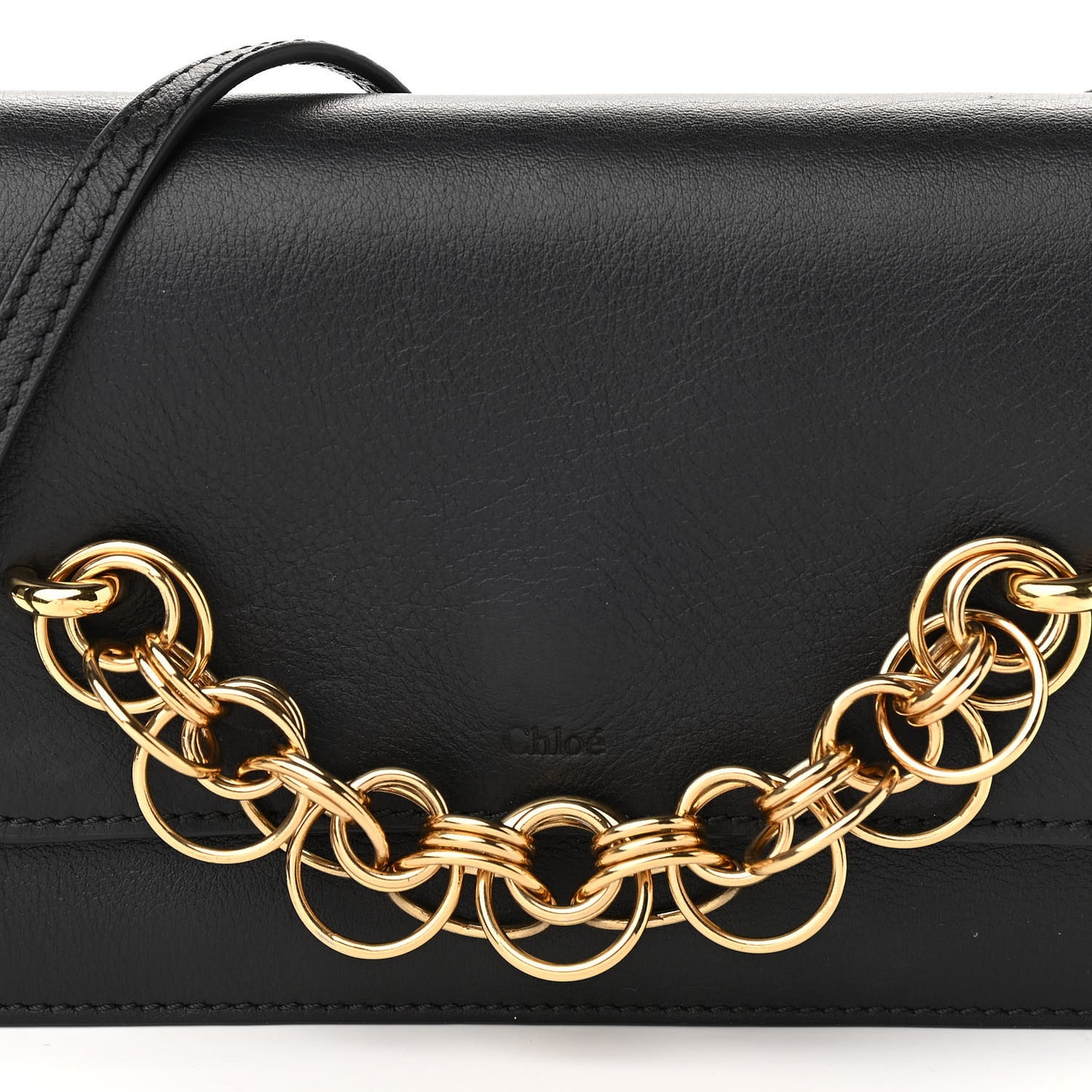 Smooth Calfskin Drew Bijou Clutch Black