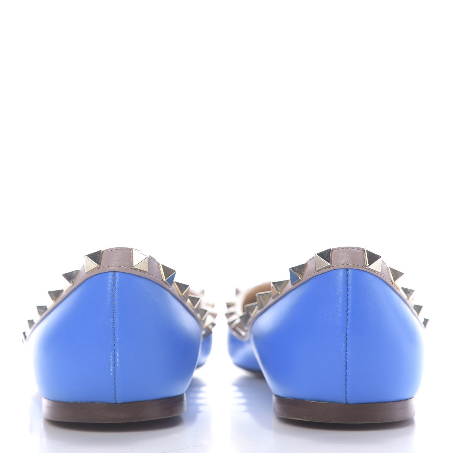 Valentino Garavani Nappa Rockstud Ballerina Flats 38 Blue Poudre 5 of 11