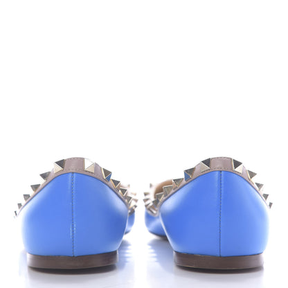 Valentino Garavani Nappa Rockstud Ballerina Flats 38 Blue Poudre 5 of 11