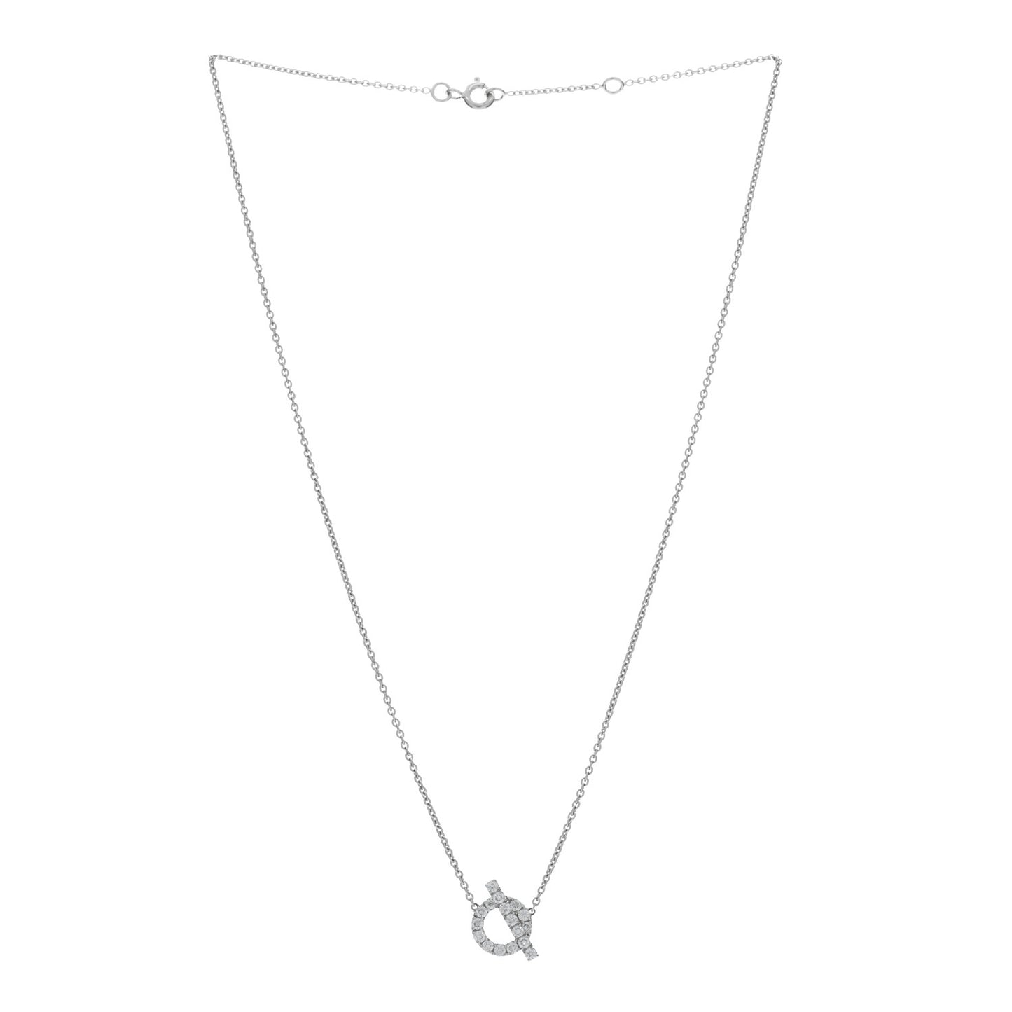 18K White Gold Diamond Finesse Pendant Necklace