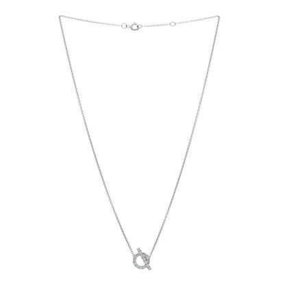 Hermes 18K White Gold Diamond Finesse Pendant Necklace 2 of 5