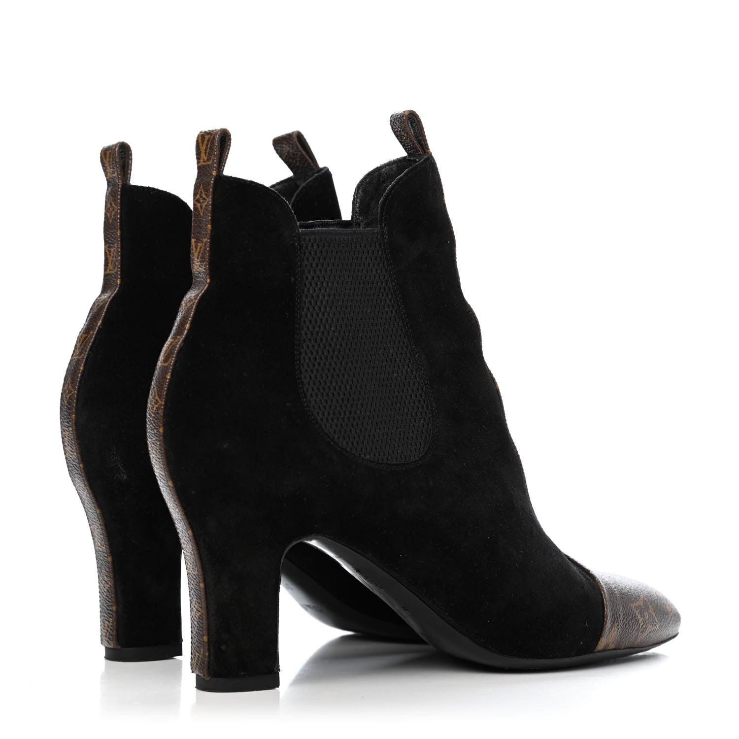Louis Vuitton Monogram Suede Revival Ankle Boots 39 Black 3 of 4