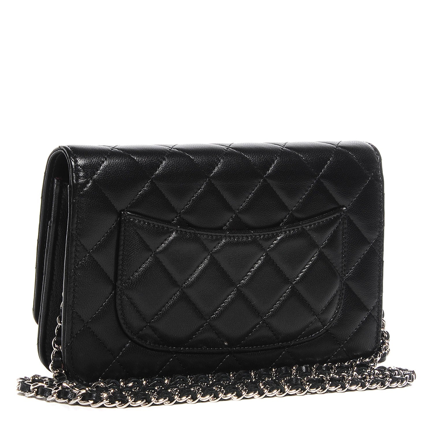 Chanel Lambskin Quilted Wallet On Chain WOC Black 3 of 9