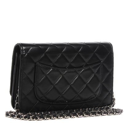 Chanel Lambskin Quilted Wallet On Chain WOC Black 3 of 9