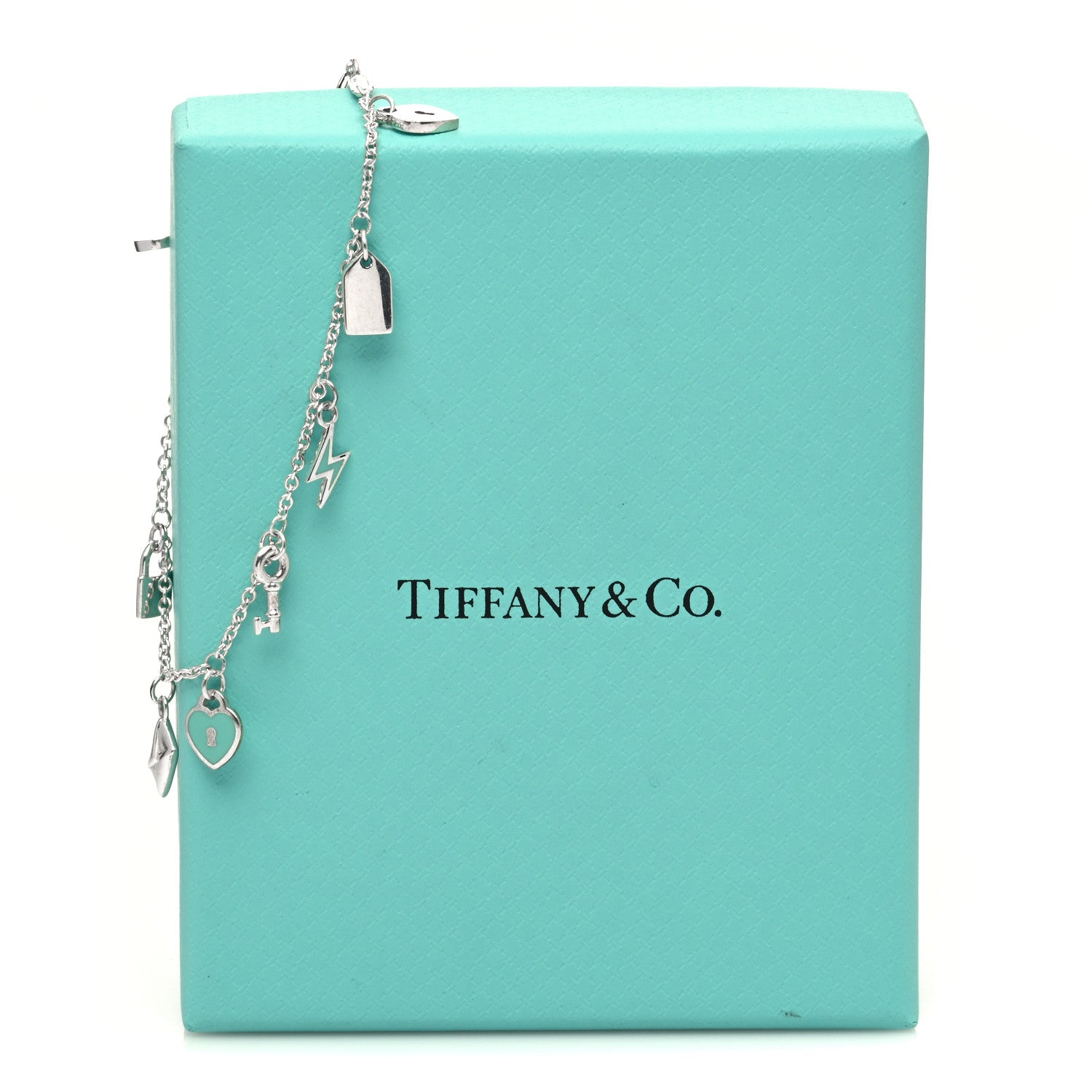 Tiffany Sterling Silver Enamel Love Notes Charm Bracelet Blue 5 of 5