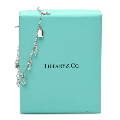 Tiffany Sterling Silver Enamel Love Notes Charm Bracelet Blue 5 of 5