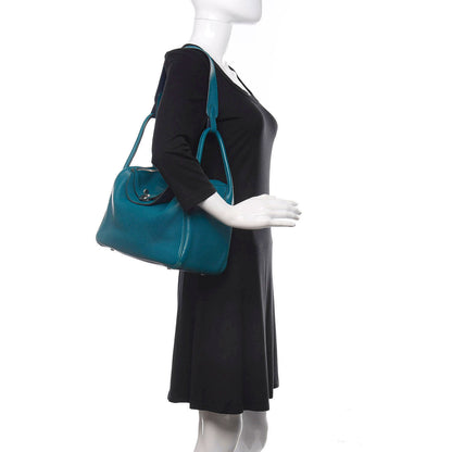 Hermes Taurillon Clemence Verso Lindy 30 Bleu Izmir Blue Saphir 2 of 12