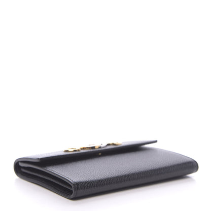Gucci Grainy Calfskin Zumi Flap Card Case Black 4 of 10