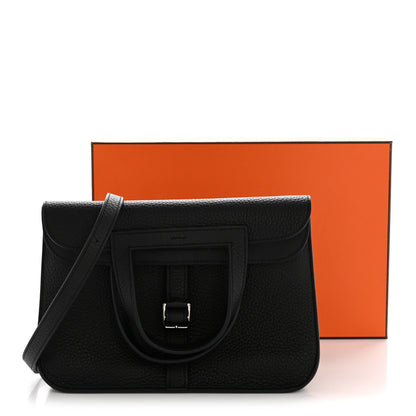 Hermes Taurillon Clemence Halzan 25 Black 13 of 13