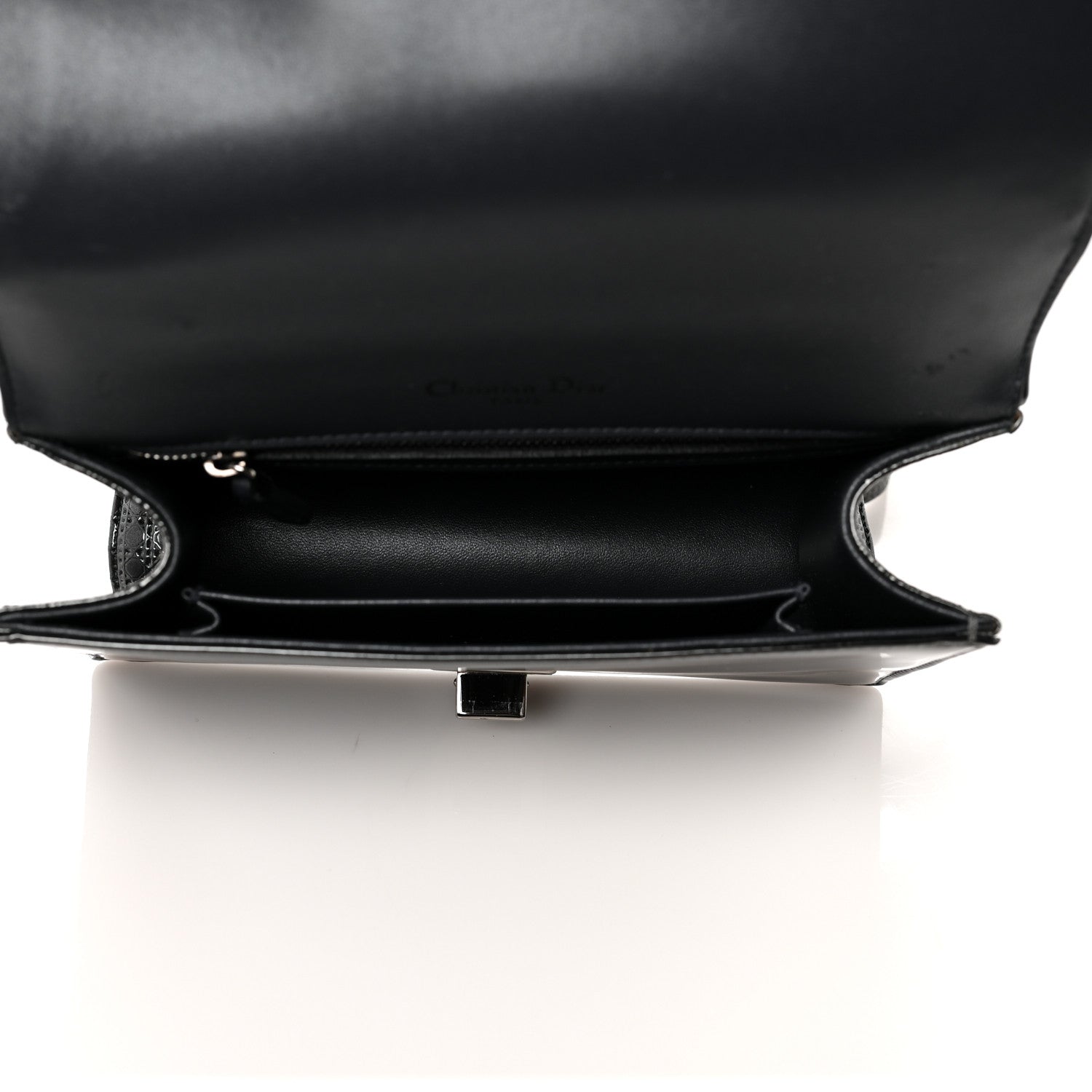 Christian Dior Metallic Patent Micro-Cannage Small Diorama Flap Bag Onyx Black 5 of 10