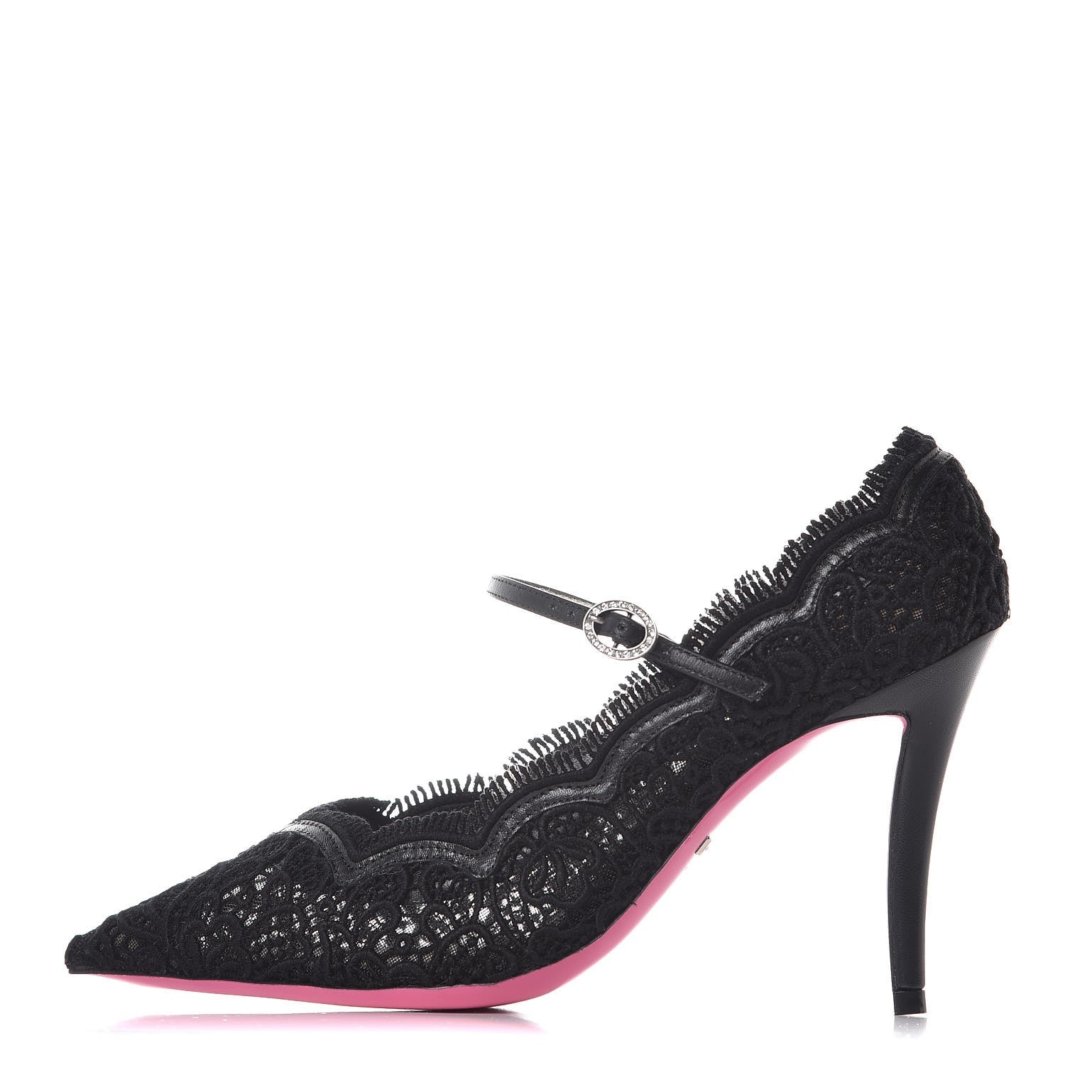 Gucci Lace Pizzo Venice Pumps 36.5 Black 1 of 15