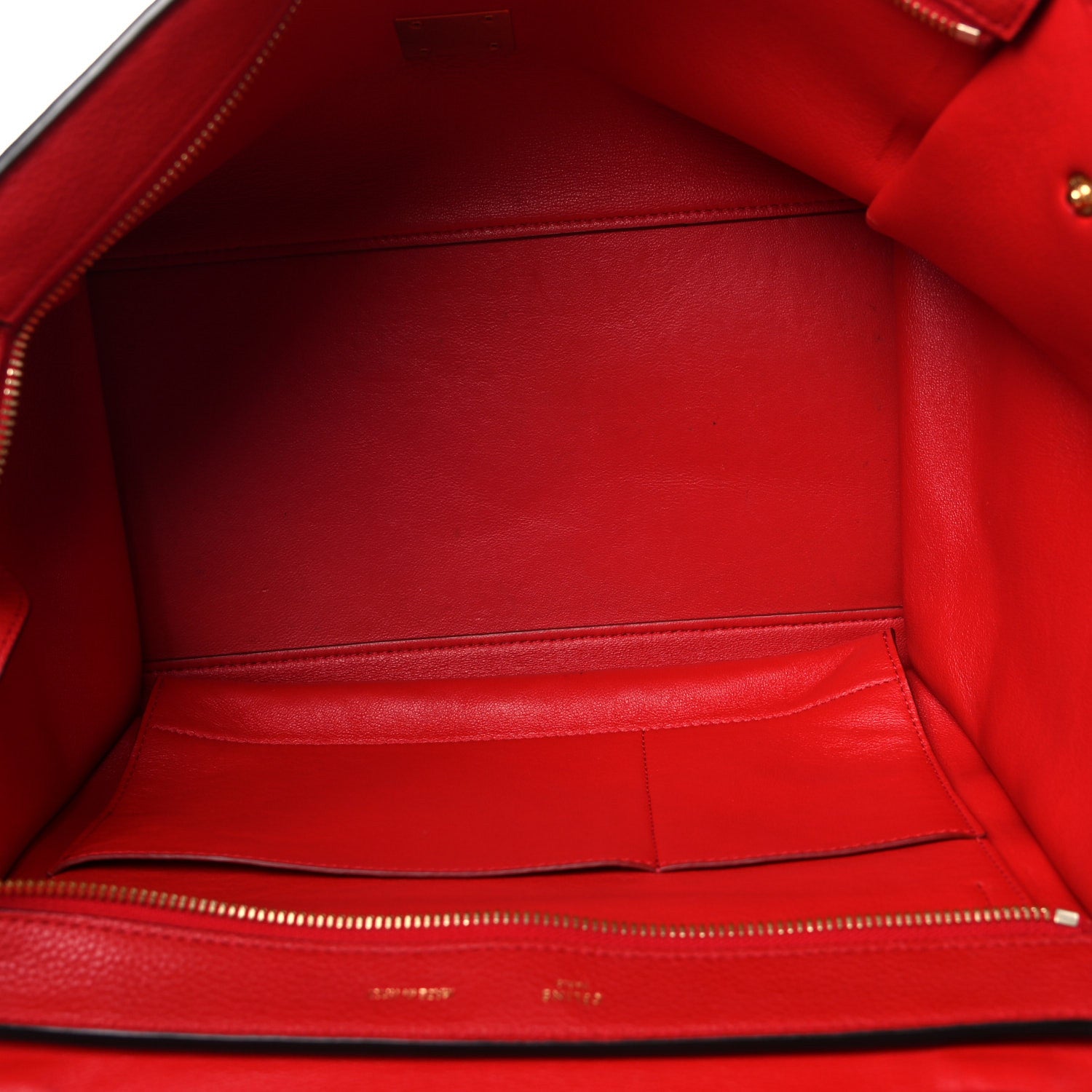 Celine Drummed Calfskin Suede Medium Trapeze Coquelicot 5 of 23