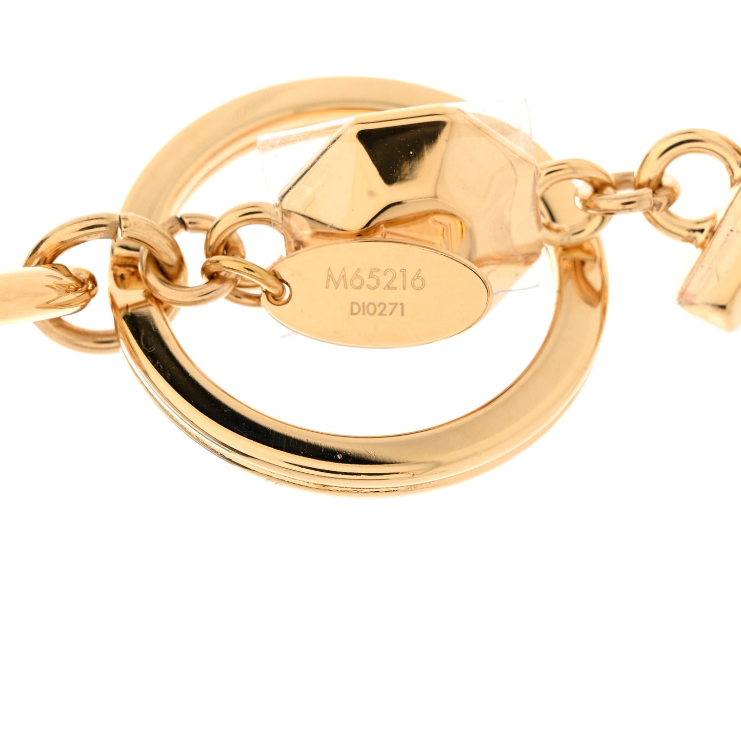 Metal LV Facettes Bag Charm Key Holder Gold