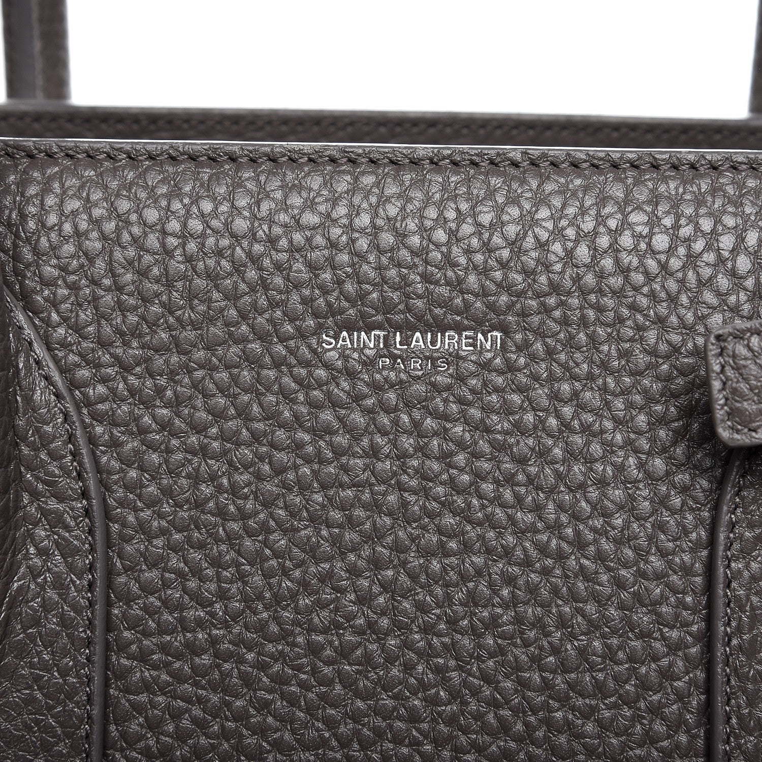 Saint Laurent Grained Calfskin Large Sac de Jour Carryall Earth 8 of 12