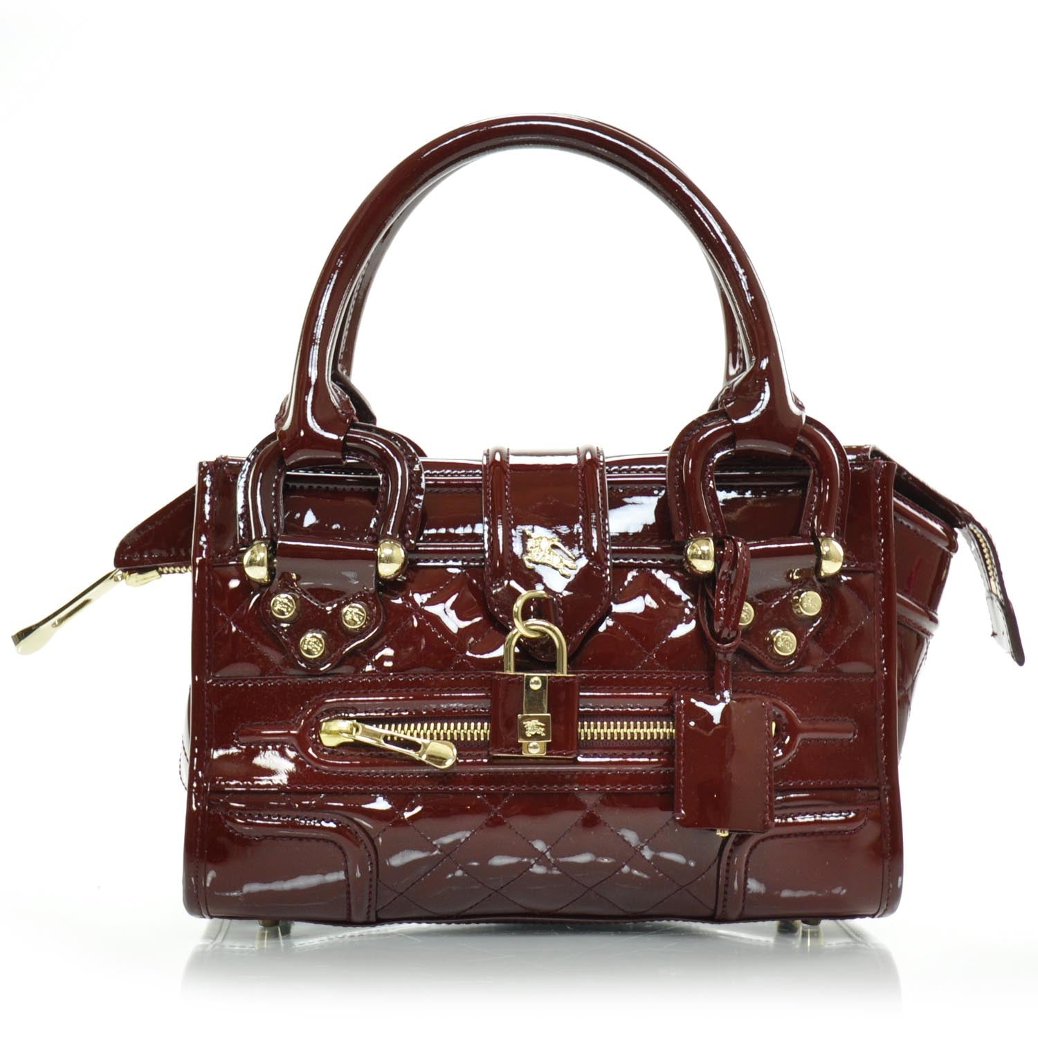 Burberry Patent Quilted Mini Manor Bag 1 of 9