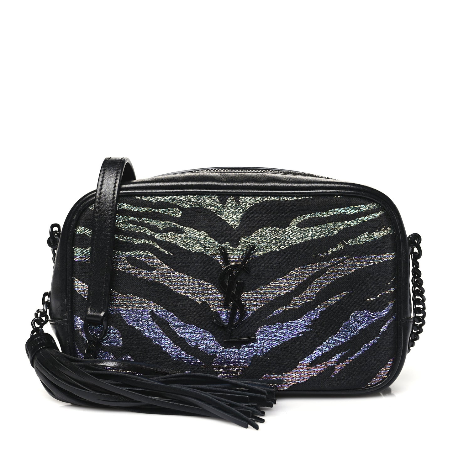 Canvas Calfskin Metallic Tiger Print Monogram Mini Lou Camera Bag Multicolor