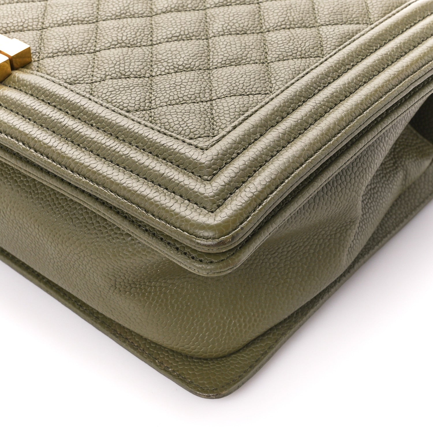 Chanel Caviar Quilted New Medium Boy Flap Khaki 10 of 11