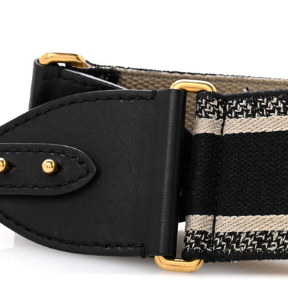 Christian Dior Canvas Embroidered Shoulder Strap Black 6 of 7