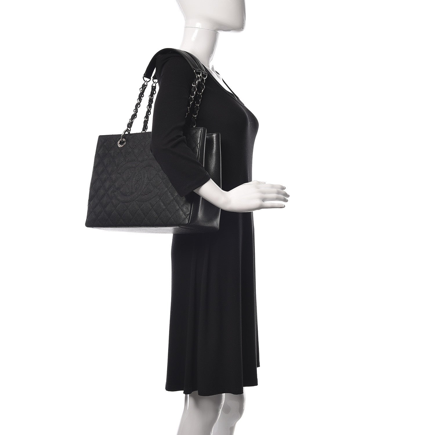 Chanel Caviar Quilted Grand Shopping Tote GST Black 2 of 10
