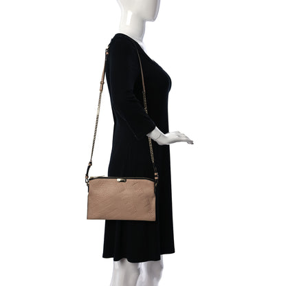 Burberry Signature Grain Calfskin Check Embossed Peyton Crossbody Clutch Bag Apricot 2 of 11