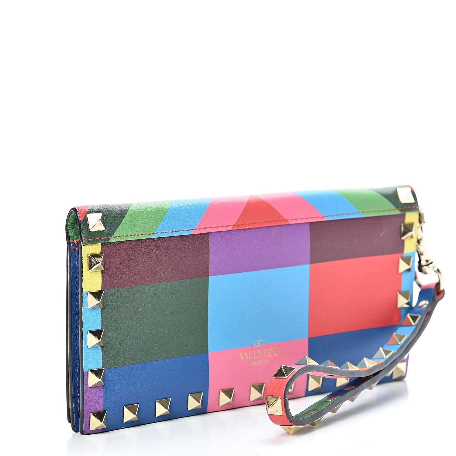 Valentino Garavani Vitello 1973 Rockstud Wristlet Wallet Multicolor 2 of 10