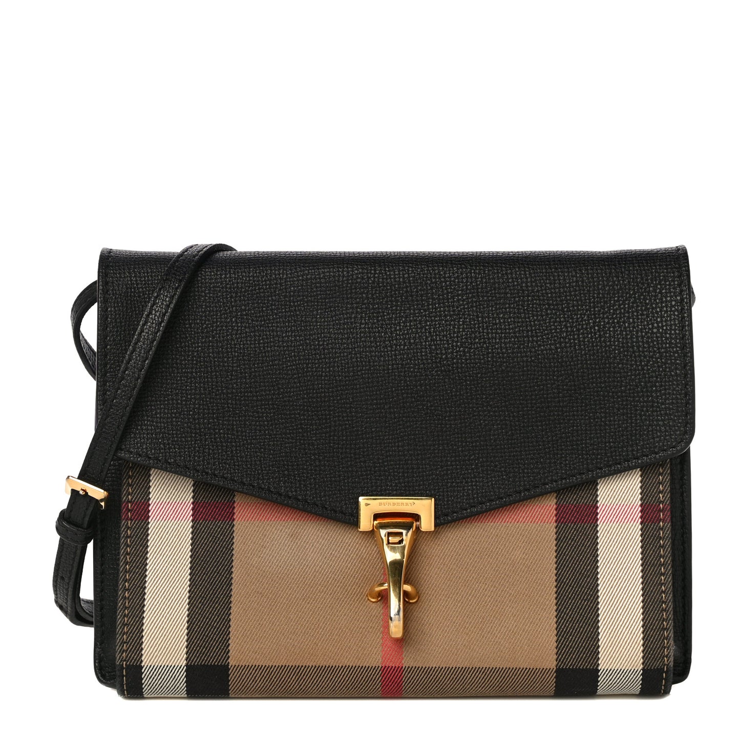 Derby Calfskin House Check Small Macken Crossbody Bag Black