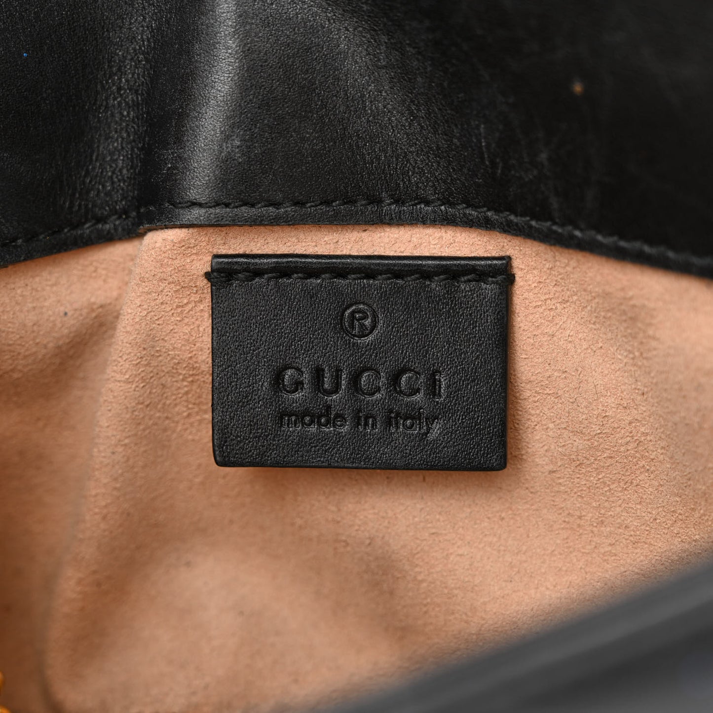 Calfskin Matelasse Super Mini GG Marmont Shoulder Bag Black