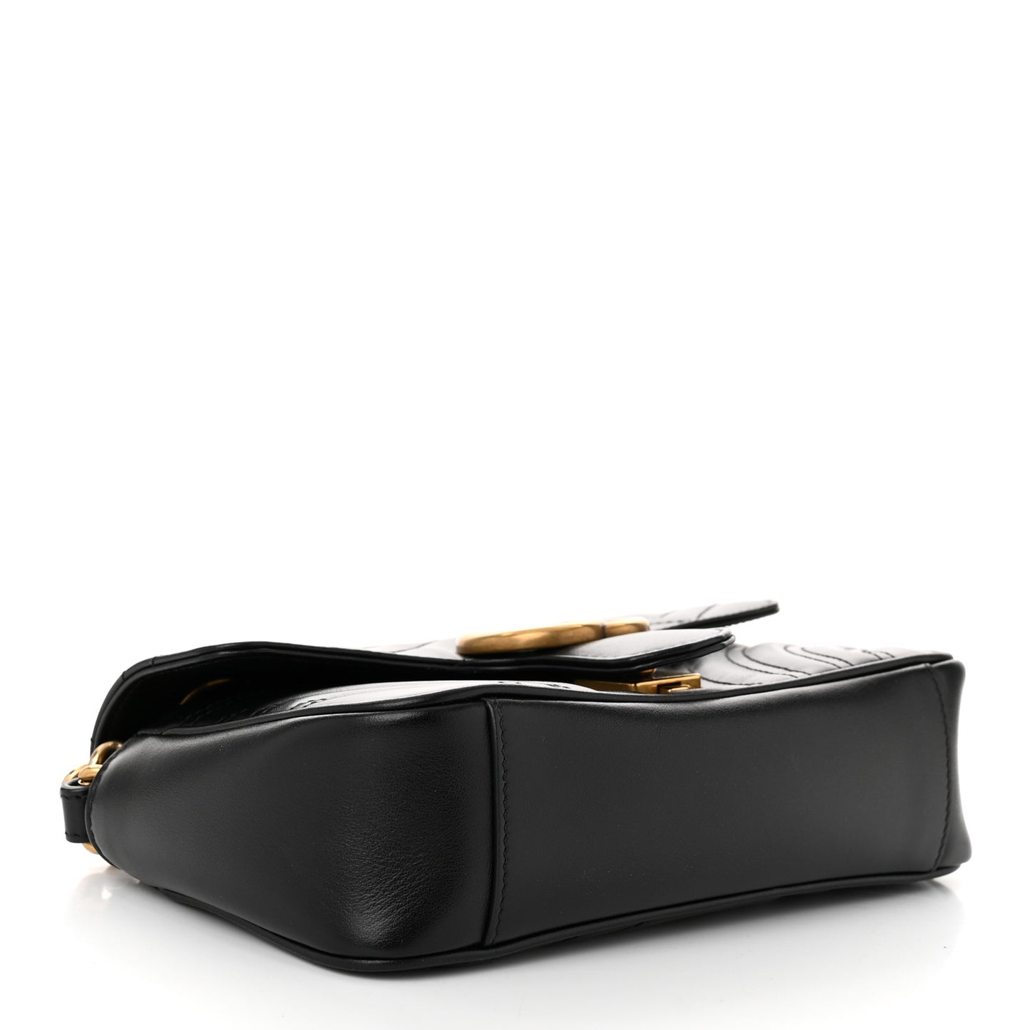 Calfskin Matelasse Mini GG Marmont Shoulder Bag Black