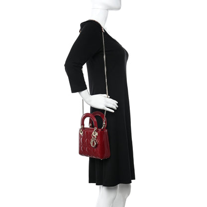 Christian Dior Patent Cannage Mini Lady Dior Red 2 of 10