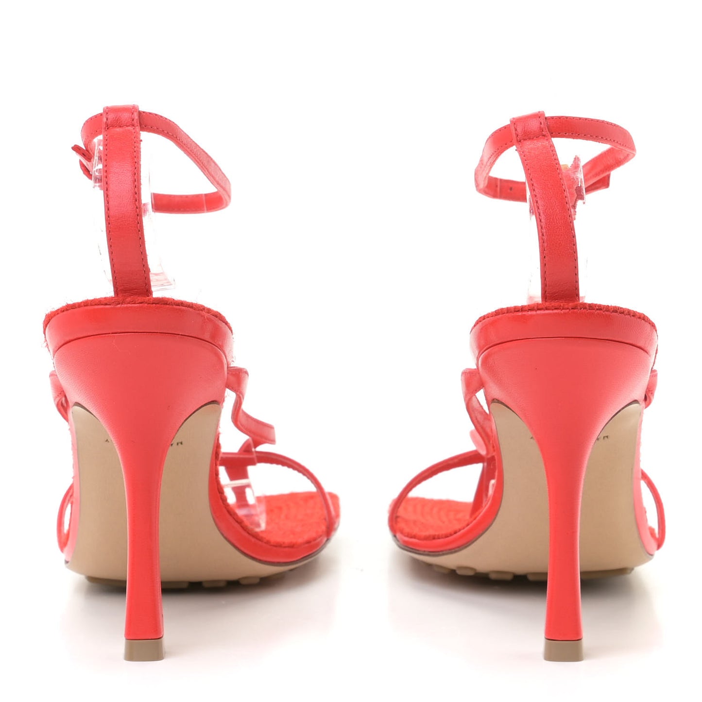 Nappa Rope Stretch Multi Strap 90mm Sandals 37 Tomato