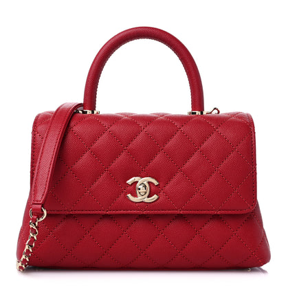 Chanel Caviar Quilted Mini Coco Handle Flap Red 1 of 10