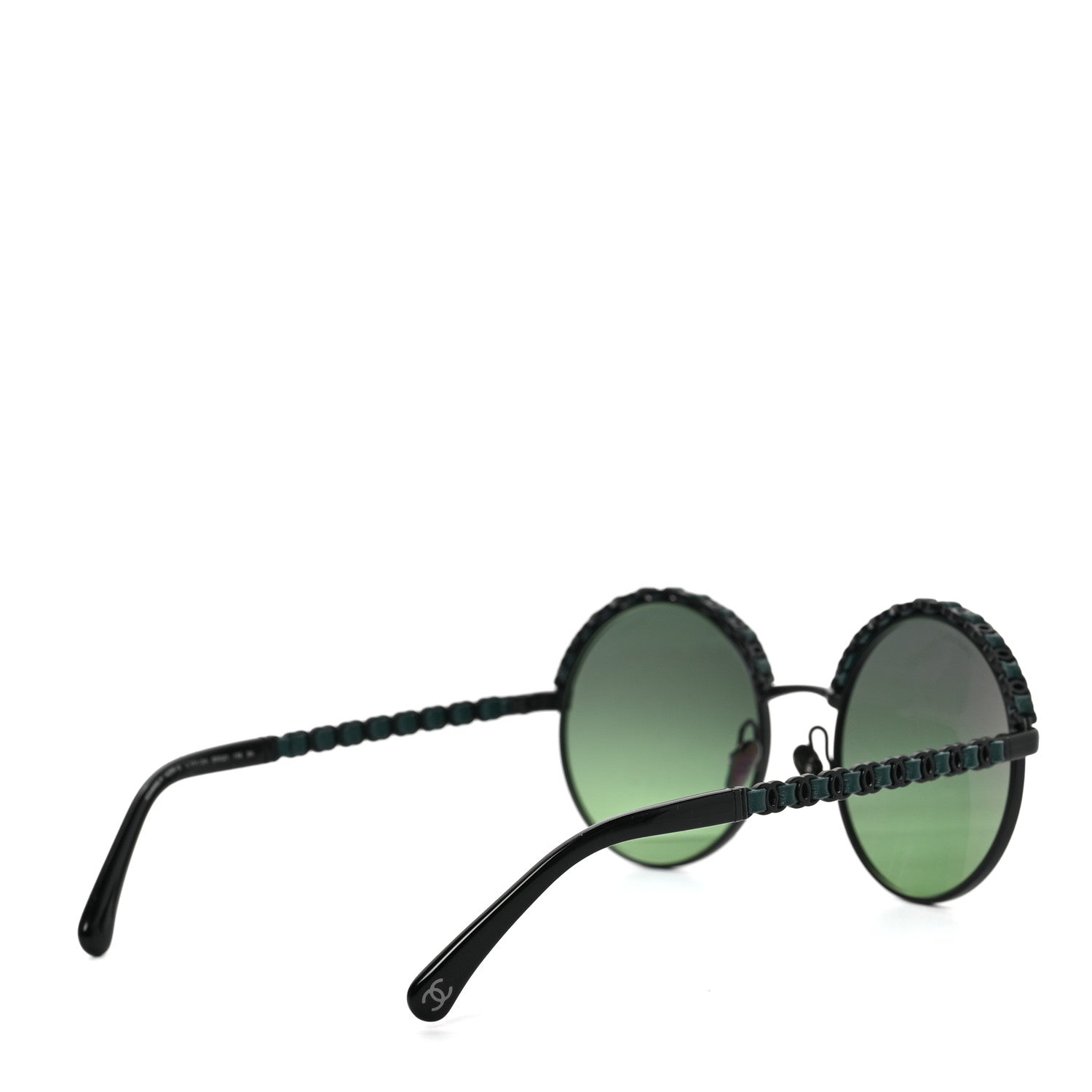 Chanel Metal Calfskin Round Chain Sunglasses 4265-Q Black 4 of 7