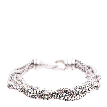David Yurman Sterling Silver Diamond Pave Bead Multi Strand Bracelet 1 of 3