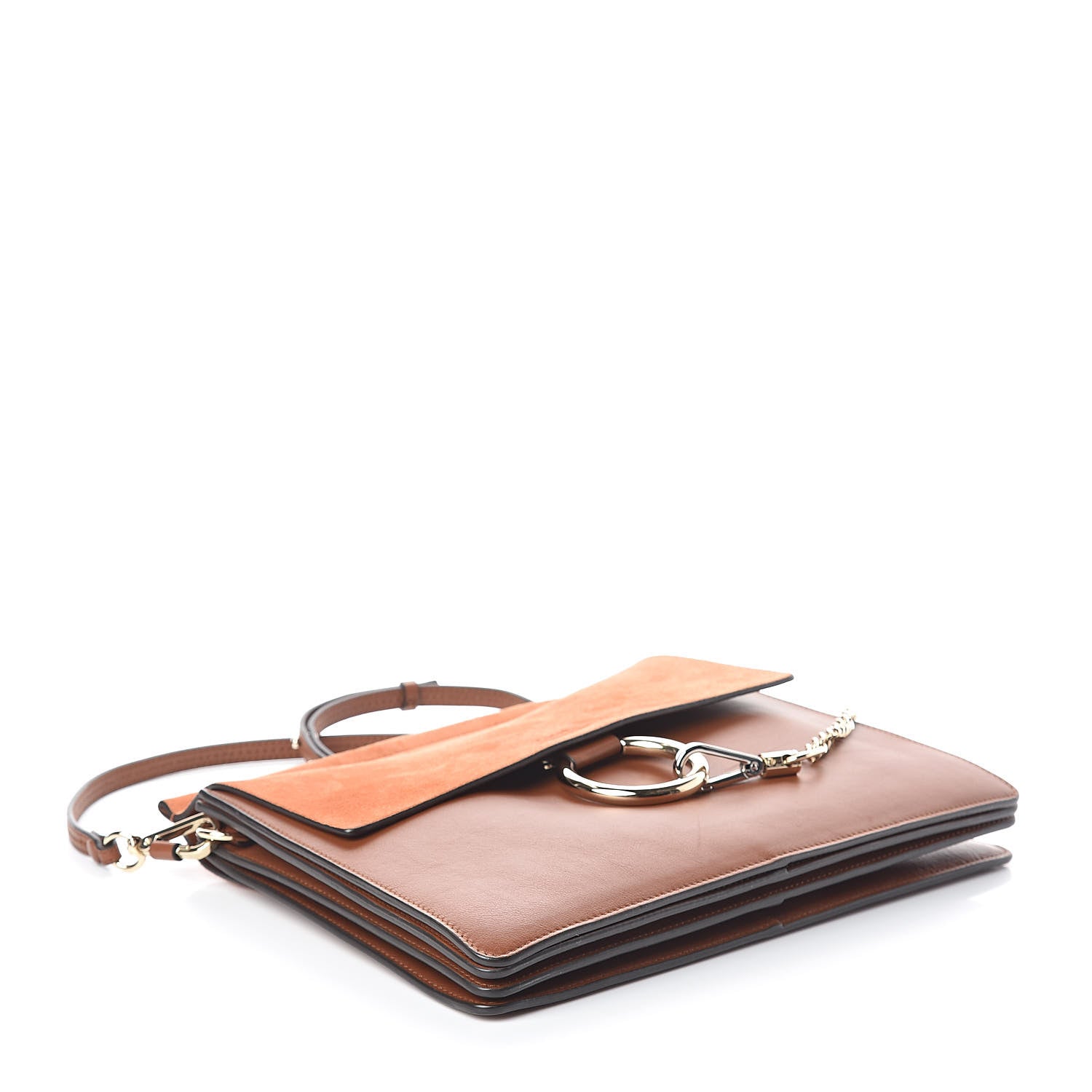Chloe Suede Calfskin Medium Faye Shoulder Bag Tobacco 4 of 8