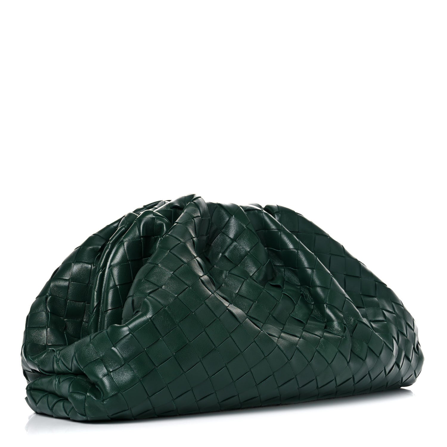Bottega Veneta Nappa Maxi Intrecciato The Pouch Oversized Clutch Raintree 3 of 8