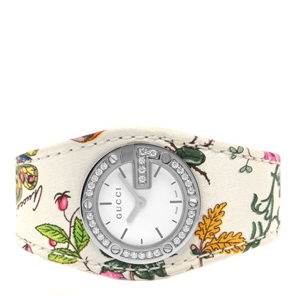 Gucci Stainless Steel Canvas Diamond Bezel 31mm 104 Flower Quartz Watch 2 of 5