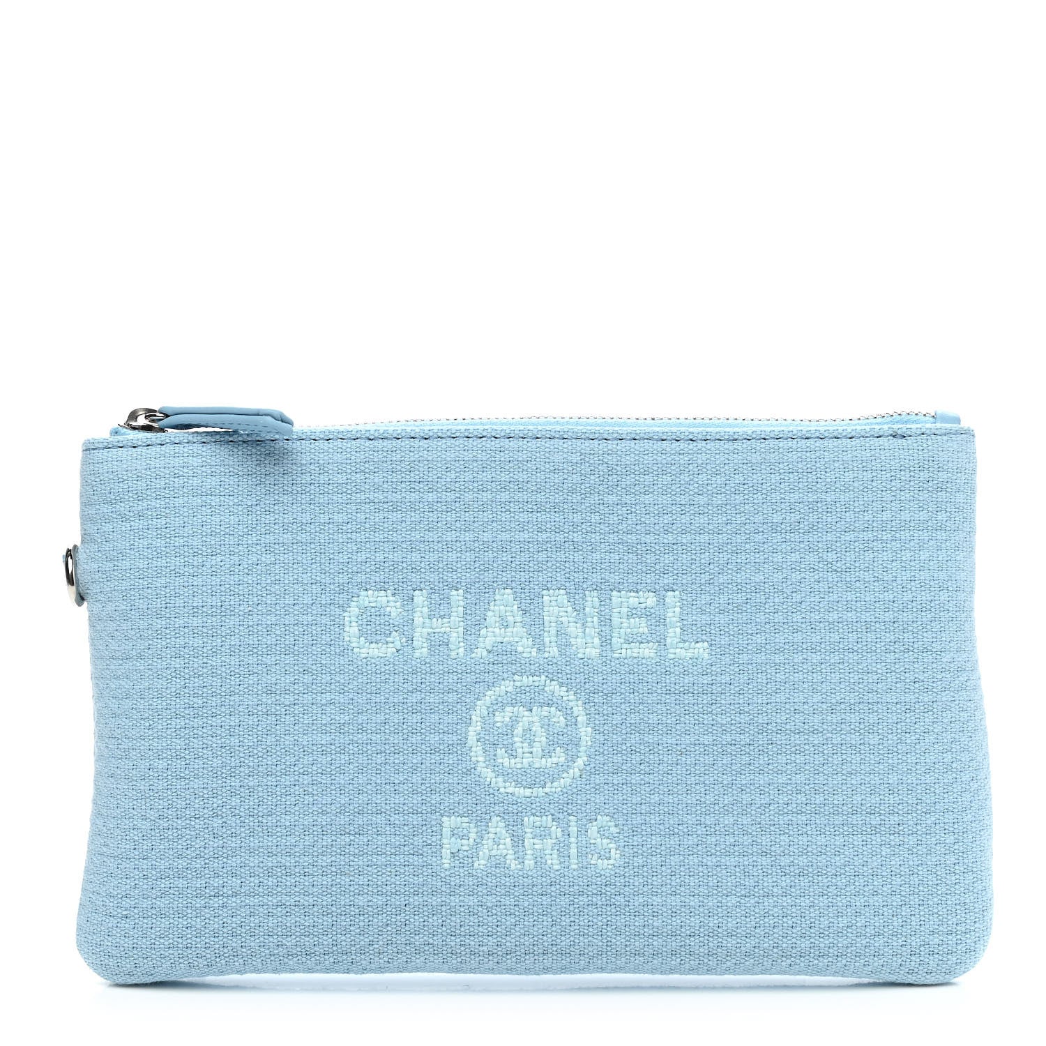 Chanel Mixed Fibers Small Deauville Pouch Blue 1 of 5