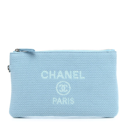 Chanel Mixed Fibers Small Deauville Pouch Blue 1 of 5