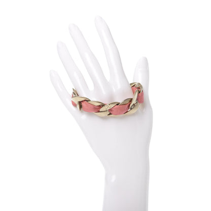 Chanel Fabric CC Chain Bracelet Pink 2 of 5