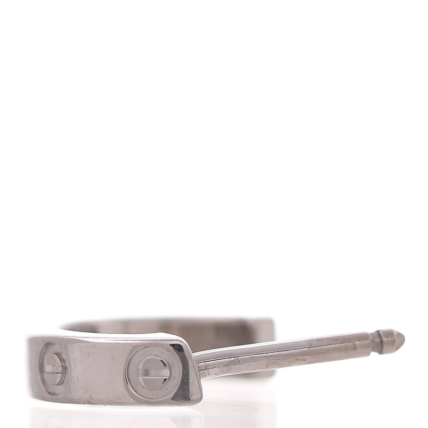 18K White Gold Small LOVE Hoop Earrings