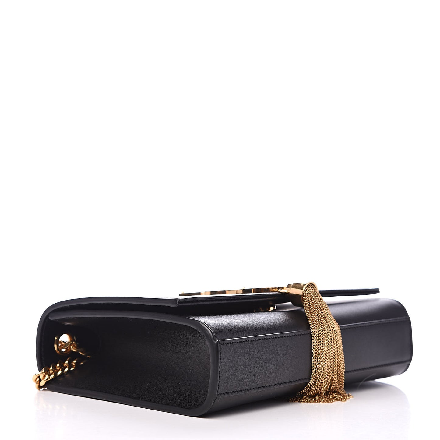 Calfskin Small Classic Monogram Kate Tassel Satchel Black