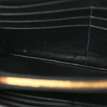Balenciaga Grained Calfskin Logo Cash Continental Wallet on Chain Black White 7 of 10