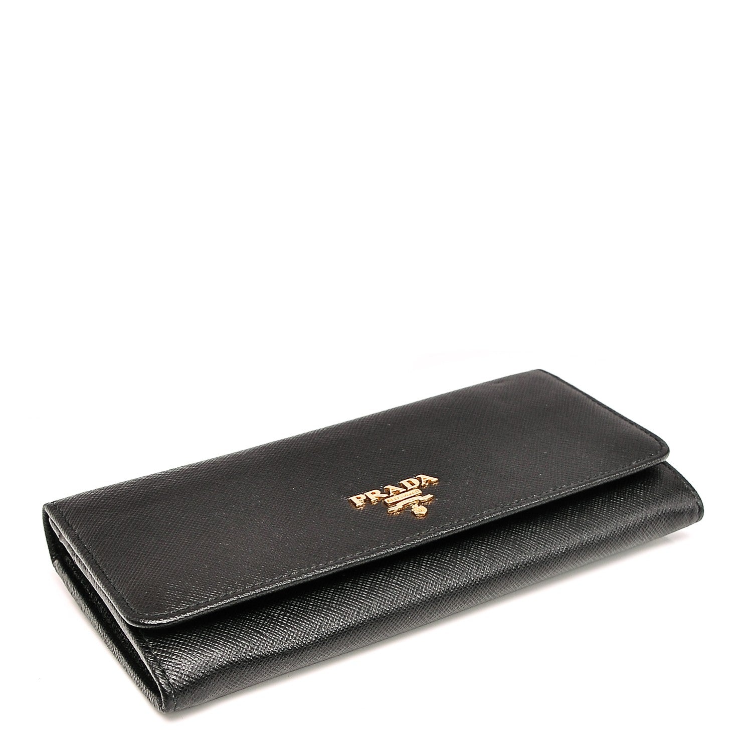 Prada Saffiano Metal Continental Flap Wallet Nero Black 4 of 7