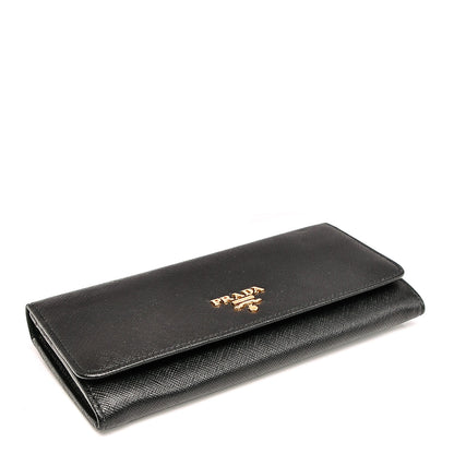 Prada Saffiano Metal Continental Flap Wallet Nero Black 4 of 7