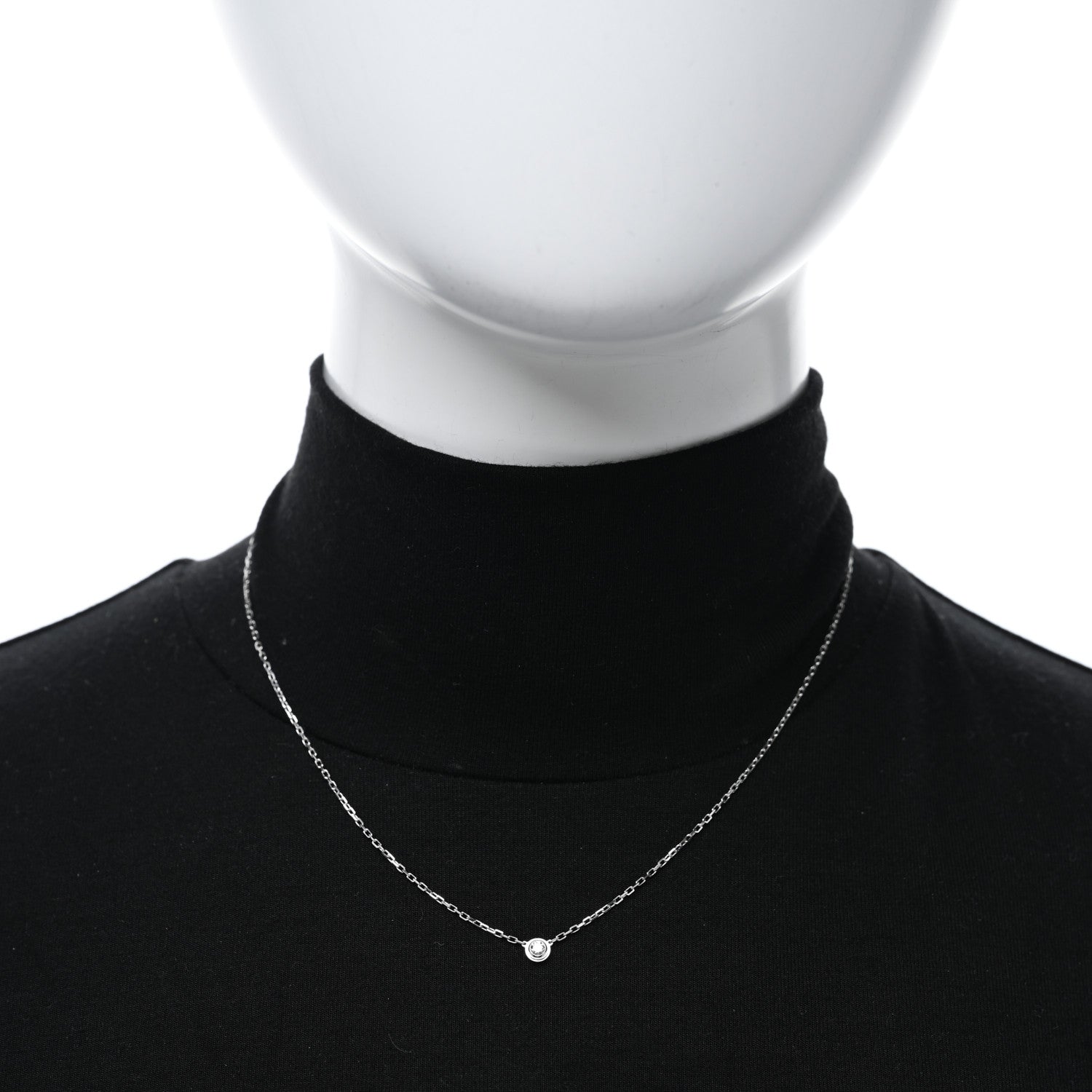 Cartier 18K White Gold Diamond SM D'Amour Pendant Necklace 2 of 5