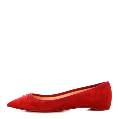 Christian Louboutin Veau Velours Solasofia Flats 39.5 Rougissime 1 of 7
