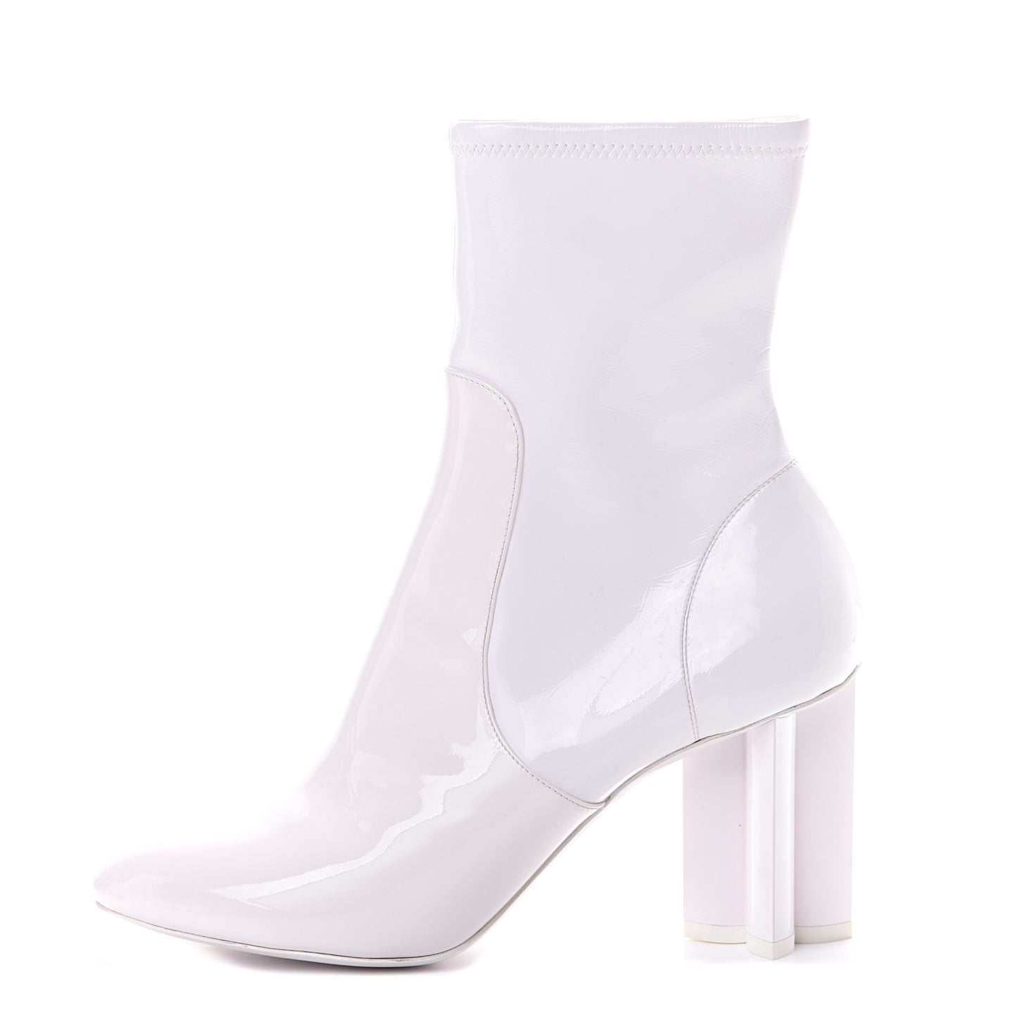 Patent Silhouette Ankle Boots 39 White
