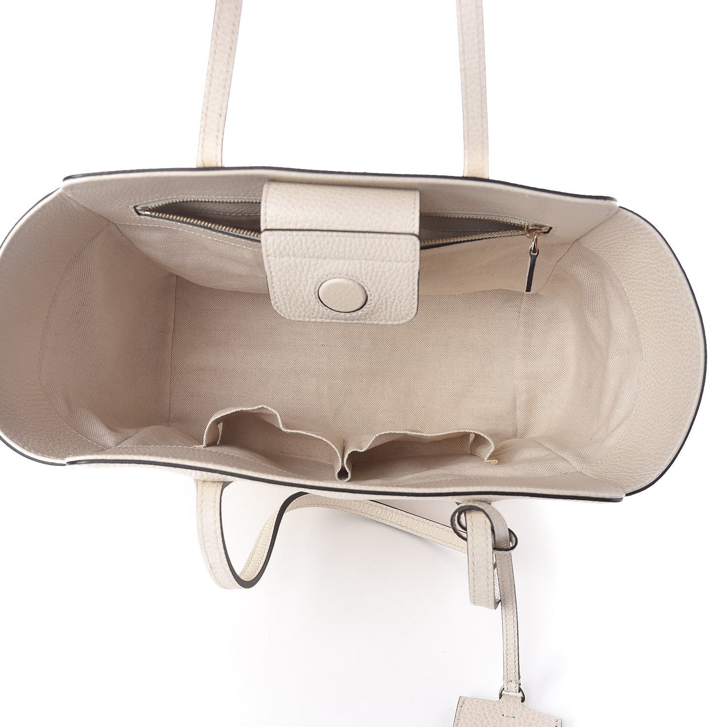 Dollar Calfskin Small Swing Tote Mystic White