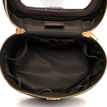 Gucci GG Supreme Monogram Textured Calfskin Web Ophidia Vanity Cosmetic Case Beige Ebony New Acero 4 of 11