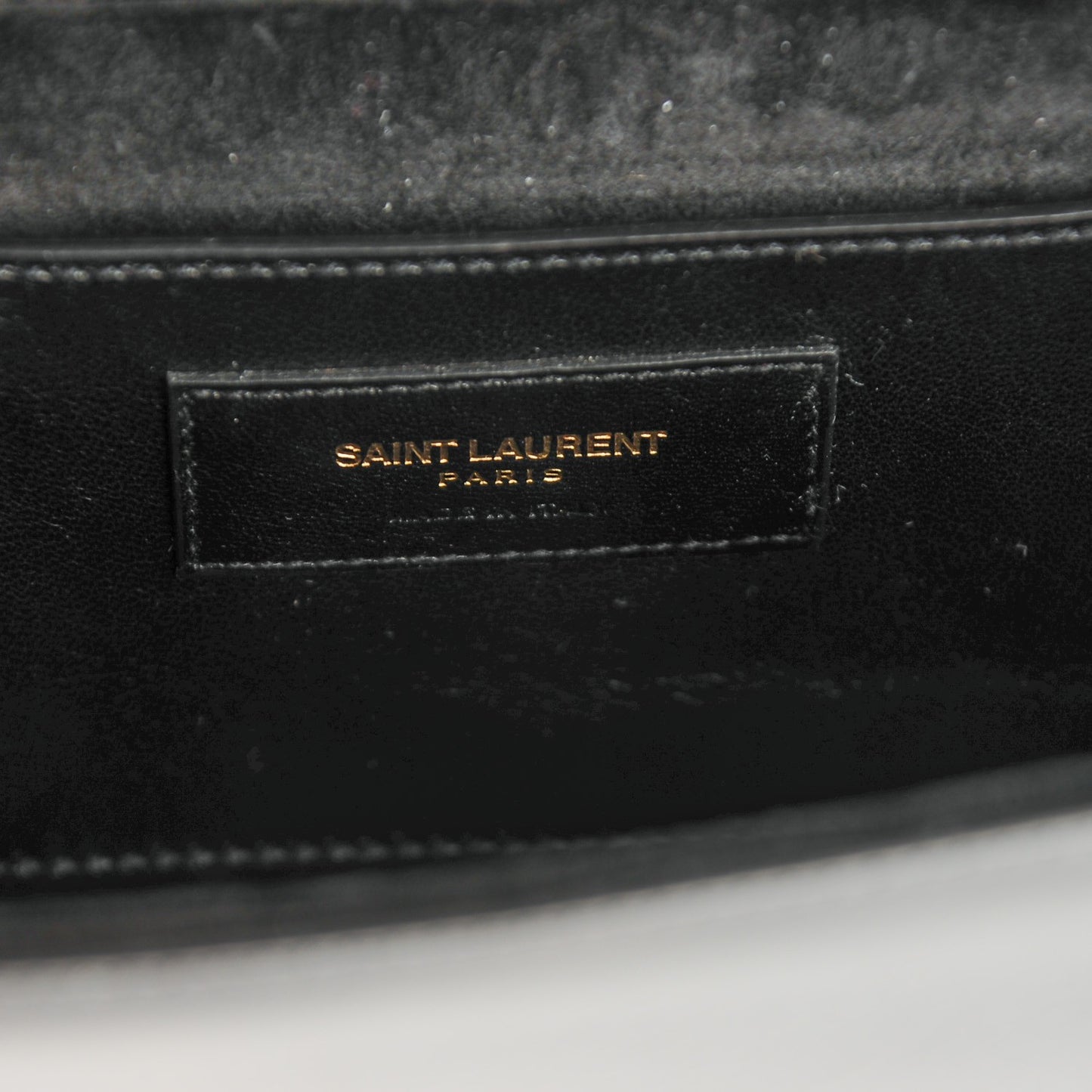 Textured Patent Classic Monogram Clutch Black